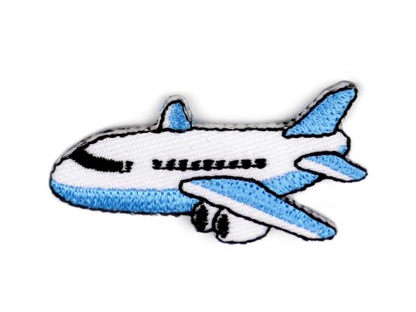 Aufbügler Flugzeug Hellblau